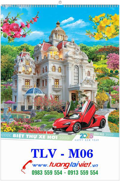In Lịch treo tường 7 tờ Nhà và xe