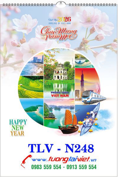 In Lịch treo tường 7 tờ Phong cảnh Việt Nam