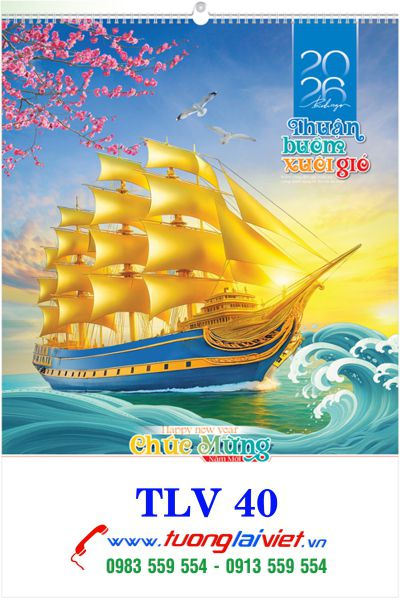 In Lịch treo tường 7 tờ Thuận buồm xuôi gió